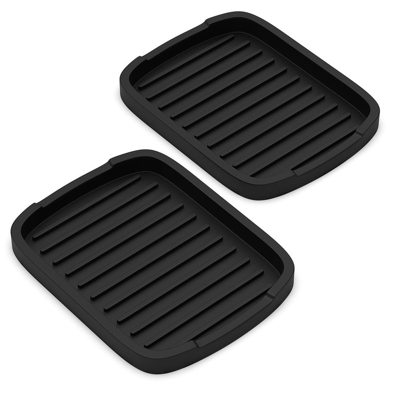 ZAPPOWARE Silicone Sponge Holder -soap Tray - 5.9" X 4.33" Set -2pcs (Black) - Image 1